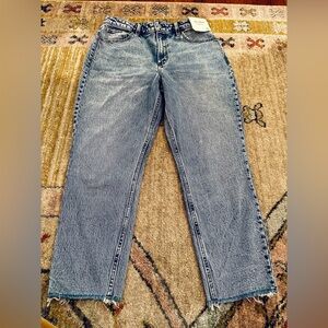 Abercrombie & Fitch Curve Love Mom High Rise Jeans with Raw Edge Size 29/8 Short